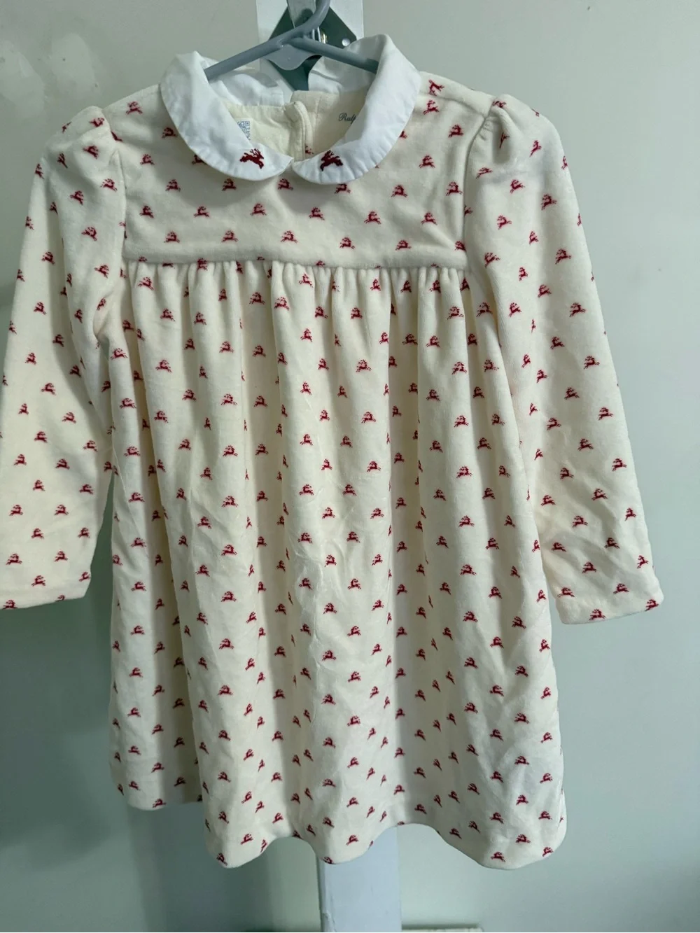 Ralph Lauren Reindeer-Print Velour Dress